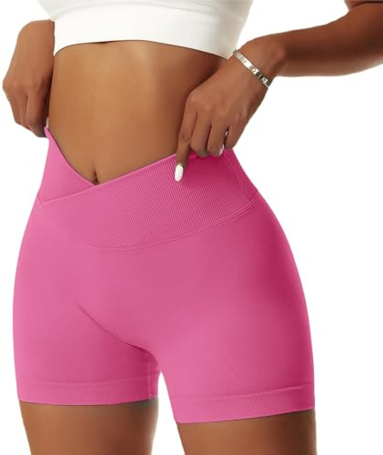 Vertvie Dam gym shorts V cross stretch push up yoga shorts booty scrunch fitnessbyxor korta hög midja sömlösa träningsshorts rumplyft korta leggings sommar