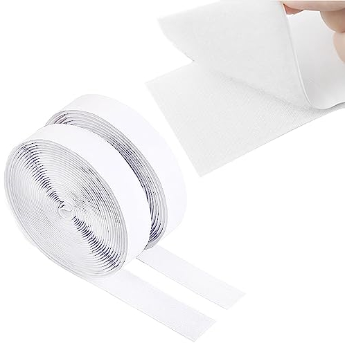 Feltro Adesivo Forte Biadesivo,Rotolo Adesivo Forte Per Zanzariere,Feltro Nastro Per Zanzariere,Biadesivo Sistema Di Fissaggio Hook & Loop,5M,Bianco