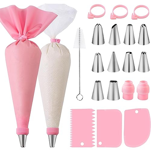 Tadipri Beccucci sac A Poche Professionali 40 PCS, Kit Pasticceria, Sacapoche, Kit per Torte, Bocchette Decorative, Decorazione Torta Set