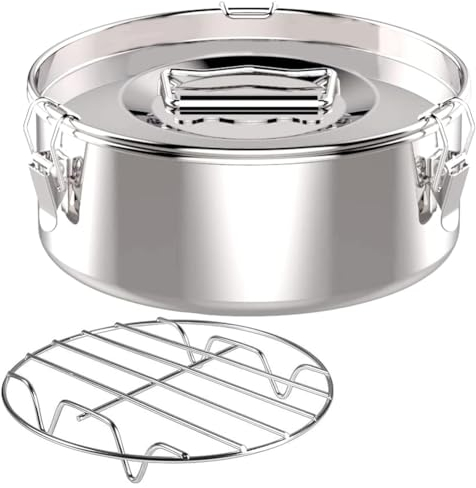 Povxlum Padella Flan, 2,3 Qt, flangia in acciaio con coperchio – Fan Maker, – Fan Maker, facile da usare, 21 x 21 x 9 cm