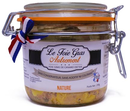 Foie gras de pato entero natural 400 g – Relais Gourmet | Artesanal francés | Sin conservantes, aditivos ni colorantes | Caja gourmet y regalo
