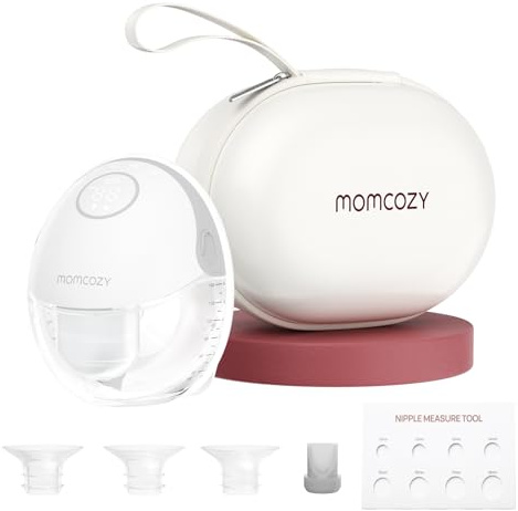 Momcozy Mobile Style | M6 Tire-Lait Electrique Mains Libres Portable, DoubleFit Double Scellé Anti-Fuite, avec 3 Modes & 9 Niveaux, Rythme Idéal pour Plus de Lait, 24mm (1, Gris)