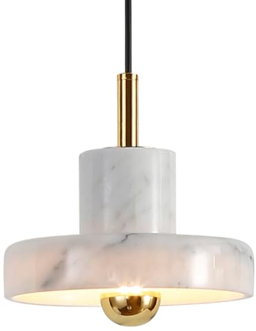 ZGDHWCR Lámpara colgante de mármol de estilo japonés, pantalla de luz colgante creativa y personalizada, lámpara de techo empotrada, lámpara colgante con fuente de luz E27, accesorios de iluminación d