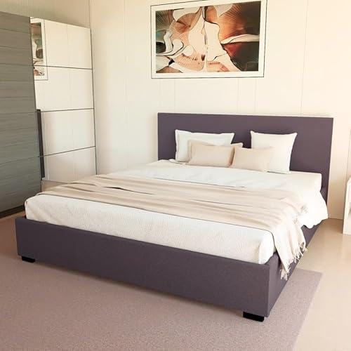 Produce Shop Letto Matrimoniale 2 piazze con Rete e Contenitore 160x190 Basel King - Grigio