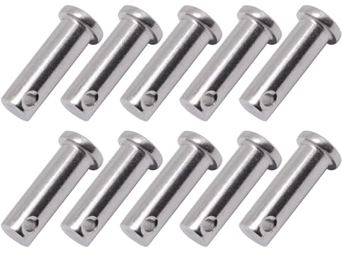 BENLIUDH 304 Stainless Steel Single Hole Clevis Pins Flat Head Clevis Pins for Trailer Latch, Mechanics Repair (M12*35mm, 10pcs)
