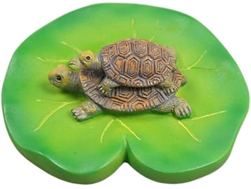 Baokuan Nenúfar Artificial, Hojas De Loto Flotantes De Espuma con Figuras De Tortuga, Juego Realista De Hojas De Loto Flotantes, Almohadilla Y Tortuga para Decorar Agua De Piscina.
