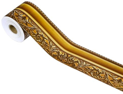 Kantband för anslagstavla – 7,6 cm lång trimma av belagt papper, elegant displaydekoration | guldfärgad självhäftande ramremsa för klassrum, , whiteboard, bildningsevenemang