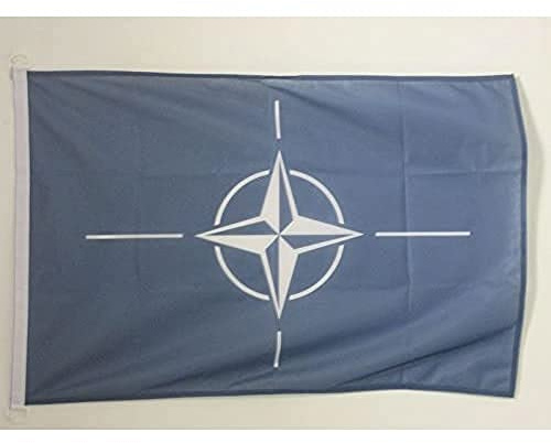 NATO Flag 2' x 3' for outdoor - North Atlantic Treaty Organization flags 90 x 60 cm - Banner 2x3 ft Knitted Polyester with rings - AZ FLAG