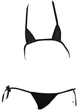 Lingerie Femme Micro Bikini Sexy Mini Triangle Bikini Japonais Lingerie avec String, noir, One Size