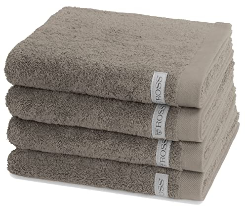 Ross - 4 teiliges Frottier-Set - Sinfonie (4 X Handtuch im Set) - 500 g/m2 - Baumwolle - Walkfrottee - saugstark - weich und flauschig - Taupe