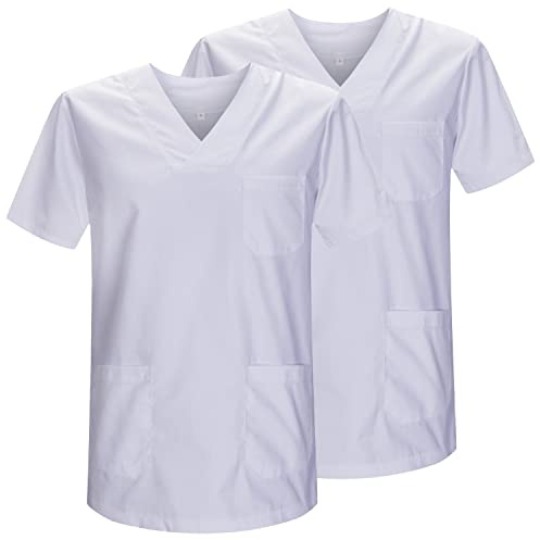 Misemiya - Pack 2 Pcs - SANITAIRE CASACA Unisexe Uniformes SANITAIRES Uniforme SANITAIRE Uniforme MEDICALE - Réf 817 * 2 - XX-Large, Blanc 21