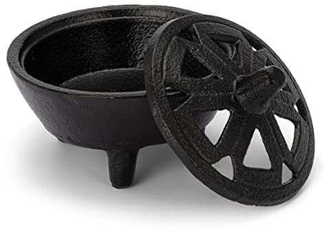 NKlaus Weihrauchgefäß Ø10,5cm Weihrauchbrenner Gusseisen schwarz Räuchergefäß -Schale 40615
