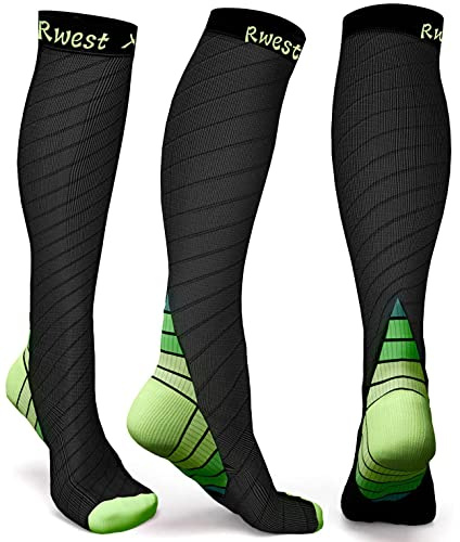 Rwest X Calze Compressione Graduata Donna e Uomo, Calze Elastiche a Compressione Graduata per Sport, Migliora Le Prestazioni per Sport, Corsa, Escursioni, Giri in Bici, Viaggi in Aere