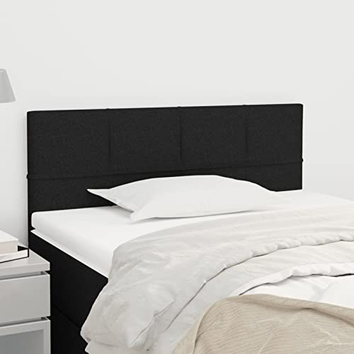 Festnight Kopfteile 1 STK.Kopfteil aus Stoff Bettkopfteil SchwarzWandschutz Bett Bettkopfteil für Bettgestell Schlafzimmer Headboard Kopfteile100 x 5 x 78/88 cm Stoff