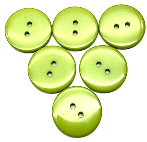 Lmlliang 10PC Green 2 Holes Buttons Round Sewing Buttons Resin for Sewing DIY Crafts Manual Button Painting Scrapbooking Handmade30mm