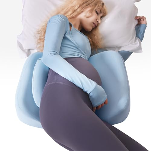 WEIKA Memory Foam Schwangerschaftskissen zum Schlafen, Mutterschaftskissen für Seitenschläfer, Schwangerschafts-Körperkissen für Schwangere Unterstützung für Rücken, Bauch, Hüfte, Abnehmbarer