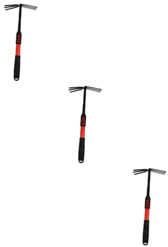 POPETPOP 3 Pièces Outils De Jardinage Creusement Motoculteur à Main Gadget De Jardin Main De Jardinage Cultivateur Motoculteur Manuel Houe De Désherbage De Pioche Houe Maraîchère Acier