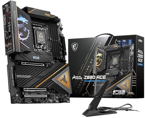 MSI MEG Z890 ACE Gaming Motherboard (Support Core Ultra Series 2 Intel Processors, LGA 1851, DDR5, PCIe 5.0, M.2, SATA, 10Gbps LAN, USB Type-C, Wi-Fi 7, Bluetooth 5.4, Thunderbolt 4, ATX)