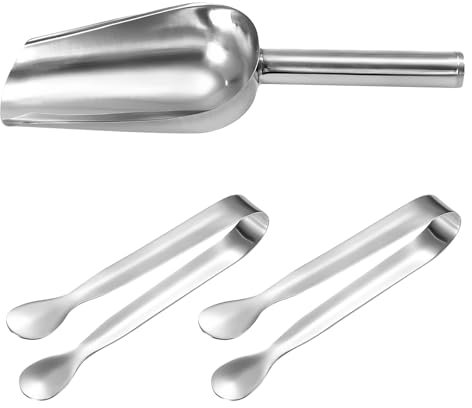 3 pinze per zucchero, piccole pinze per zucchero, in acciaio inox, piccolo set di 2 pinze per zucchero e 1 paletta per ghiaccio, pinza per cubetti di ghiaccio, per caramelle, matrimoni, compleanni,