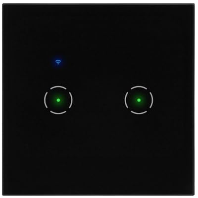 Miratic Interruttore Smart Bipolare Da Incasso Compatibile con App Tuya Smart Pulsante Wifi Interruttore Senza Fili Pannello di Vetro Retroilluminato (nero)