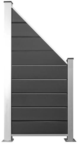 HORI Design WPC Sichtschutz Schrägelement Stecksystem Zaun Gartenzaun & Lamellenzaun Windschutz Zaunelemente, Modernes Design für Garten & Terrasse Farbe Anthrazit