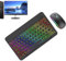 Teclado inalámbrico y retroiluminación del - 2 Modos de luz Teclado con Set de ratón RGB de 7 Colores | Combo ergonómico de Teclado y para portátiles, PC y Tableta, Elegante y Funcional pa