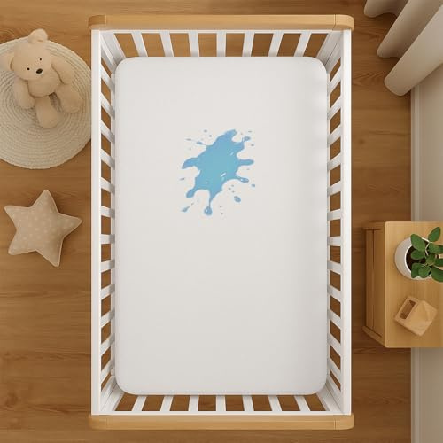 Lakhmaali Terry Cotton Cot Mattress Protector 60x120 cm – Soft Waterproof Baby Bed Cover, Breathable Fitted Cot Mattress Protector for Comfortable and Hygienic Sleep