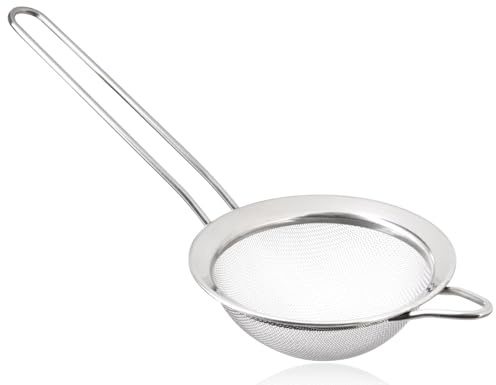 wenco Küchensieb- Durchmesser: 8 cm, aus rostfreiem Edelstahl, feines Gourmet-Sieb, langlebig und spülmaschinengeeignet, silberfarbig, vielseitiger Küchensieb für Sieben und Abseihen