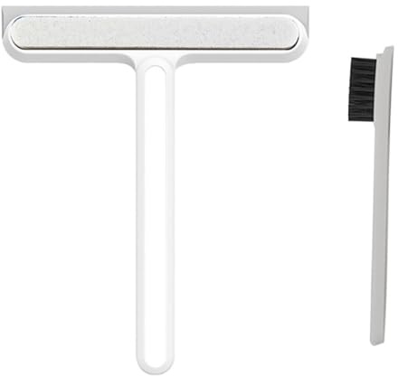 Unomor Multipurpose Glass Cleaning Tool and Windscreen Wiper with Silicone Sponge, White Water Scraper for Shower Doors and Car Windows, Window Cleaner for Home and Bathroom Use