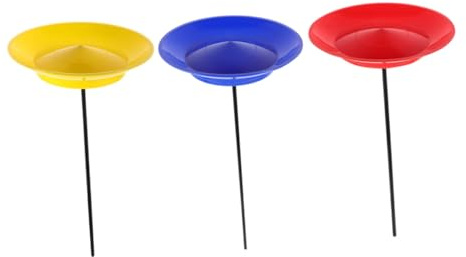 Toyvian Set di 3 Piatti Rotanti da Giocoleria con Bastoncini in Plastica, Gioco di Abilità per Spettacoli Circensi e Allenamento Coordinazione, Accessorio Leggero e Resistente