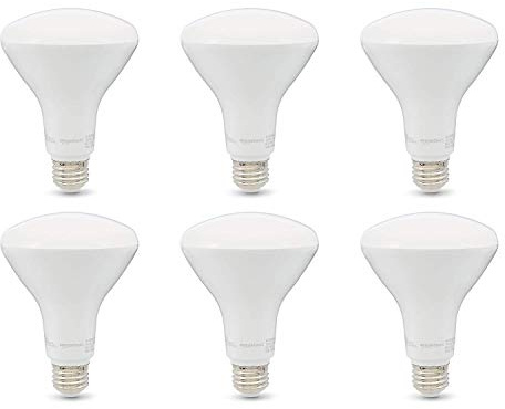 Amazon Basics BR30 LED Light Bulbs, 65W Equivalent, 11W Energy Efficient, E26 Standard Base, Soft White 2700K, Dimmable, 10,000 Hour Lifetime, 6-Pack