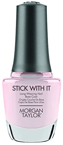 Morgan Taylor Stick With It Long Wear Base Coat - Professional Long-Lasting Nail Base Coat, Strengthens & Protects Natural Nails, Enhances Polish Adhesion & Durability, 0.5 oz