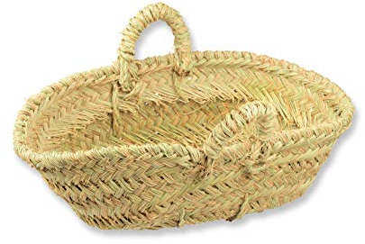 HERSIG - Capazo de Esparto Ovalado | Capazo Leñero Interior - 40-45 x 30-35 x 12/20 cm (Medidas aproximadas)