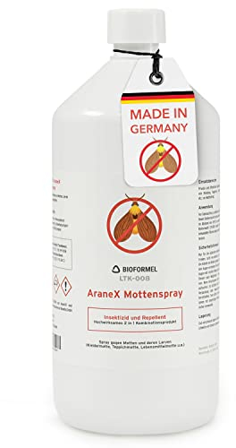 Bioformel © | Mottenspray 1 L | Schnell & effektiv mit Langzeitwirkung | Anti Mottenspray | Hochwirksam & effizient gegen Motten | Das Motten Spray aus Deutschland | Made in Germany (1000 Milliliter)