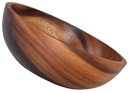 DOITOOL Wooden Salad Bowls, Handmade Round Wood Serving Bowl, Wooden Tableware Fruit Tray， MixingHousehold Basin for Fruit, Vegetables, Salad, Cereal - 20Cm X 20Cm X 7.5Cm
