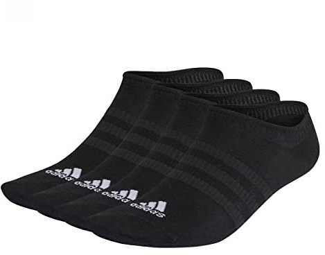 adidas Unisex - Adulto Thin and Light No-Show Socks 3 Pairs, Black / White, 8.5-10
