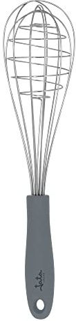 Jata HACC4301 - Batidor de Varillas Manual de Acero Inoxidable, Mango de Silicona, Apto para lavavajillas, Soporta hasta 250ºC, Se puede colgar, Higiénico y saludable