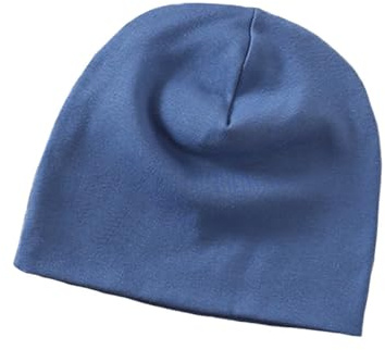 MAKFORT Babymössa, mössa, barn, mjuk bomull, småbarn, hatt, barn, slip-mössa, pojke och flicka, Haze blå, M
