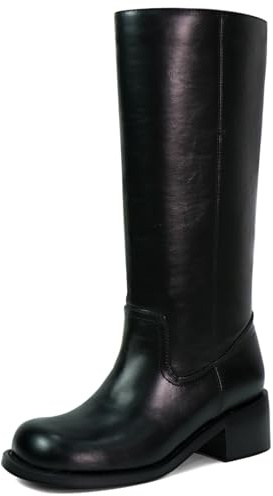 VBDB Women's Knee High Boots, Square Toe Chunky 8.5