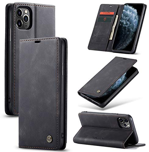 owlhold Coque iPhone 11 Pro Housse Antichoc en Cuir PU Premium Fentes Cartes Etui Pochette de Portefeuille avec Fonction Support Case à Rabat Housse pour iPhone 11 Pro - Noir