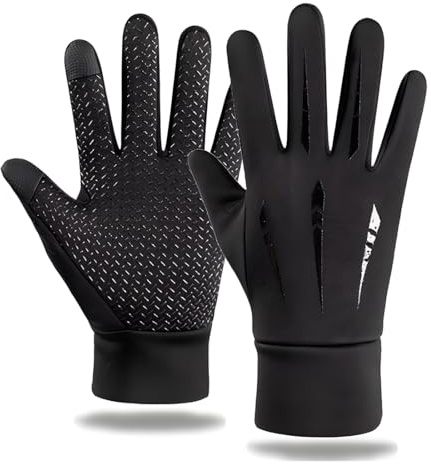 KEQAR Gants tactiles, gants de vélo, pour hommes et femmes, antidérapants, coupe-vent, gants de vélo, gants d'hiver pour vélo, course à pied, conduite, jogging, ski