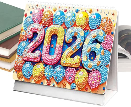 Tyinerc Calendario da ufficio 2026 - Agenda artistica con strass 2026,Accessorio per organizzazione mensile per insegnanti studenti ufficio aula - Regalo per insegnanti famiglia studenti Natale