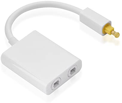 Eboxer Toslink digital optisk ljudsplitter adapter ljudkabel 1 i 2 ut för CD-spelare, DVD-spelare eller annan digital ljudkälla (svart/vit) (vit)