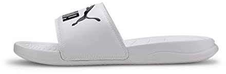 Puma Unisex Adults Popcat 20 Slide Sandals, Puma White-Puma Black, 14 UK