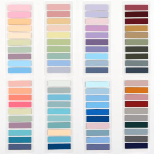 YIKAOMAI® 1600 Stücke Haftnotizen Tabs, 8 Set Morandi Sticky Notes mit Transparente Haftnotizen Page, für Büro Schule Zuhause (8 Morandi-Farben)