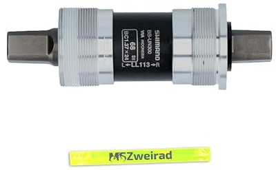 MSZweirad Shimano Fahrrad Innenlager BB-UN300 Vierkant BSA 68/73mm Verschiedene Achslängen inklusive Reflexband (68, 113mm)