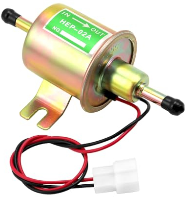 QWORK® 12 V Messing Kraftstoffpumpe,Elektronische Kraftstoffpumpe, Modell HEP-02A, für Benzin und Diesel