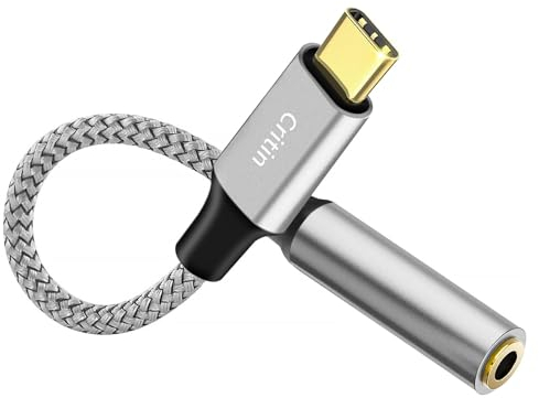 USB C to 3.5mm Jack Adapter, Type C Headphone Aux Audio Adapter Compatible with iPhone 16/15 Pro/Pro Max/Plus, Samsung S24/S23, HUAWEI P60/P50 (High-Fidelity, Plug & Play)