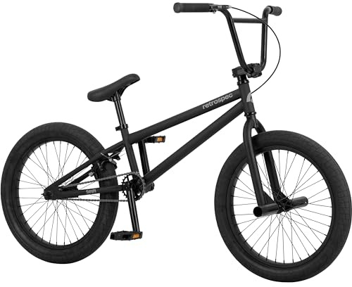 Retrospec Sesh BMX Bike for Kids - 20in Freestyle Bicycle with Pro-Level Features, Removable Axle Pegs & U-Brake - Durable Steel Frame Youth Bike with Shock-Absorbing Tires for Ages 6-11