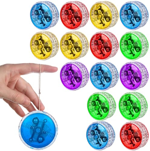 Hojalis 15 Pcs Light Up Yoyo, Plastic LED Yo Yo Kids, Responsive Ball Bearing Yo Yo, Auto Return Yoyo for for Party Favors, Goodie Bag Fillers, Prizes, Random Color